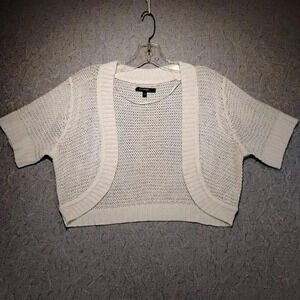 George Women's White Knitted Short Sleeve Bolero NWOT Size Medium